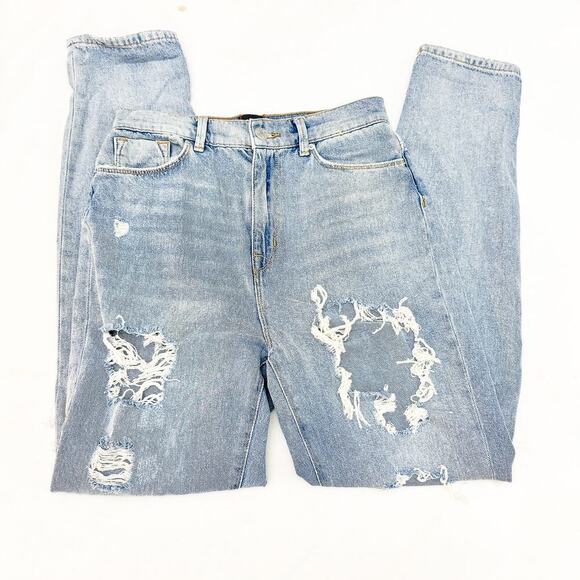 BDG Mom High-Rise Ripped Denim Jeans Light Wash Size 27 - Picture 4 of 9